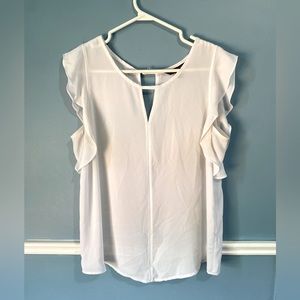 Sheer white banana republic sleeveless blouse size medium